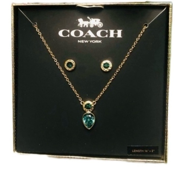 Coach Necklace And Earring Set NWT - Picture 1 of 5